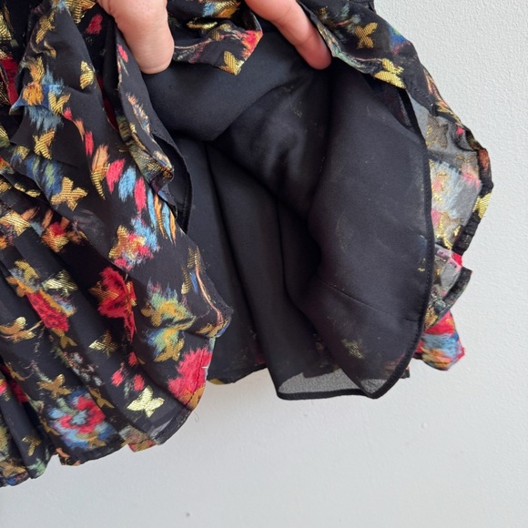 DEREK LAM 10 CROSBY • Edith Ruffled Floral Mini Dress in Black - Picture 8 of 15